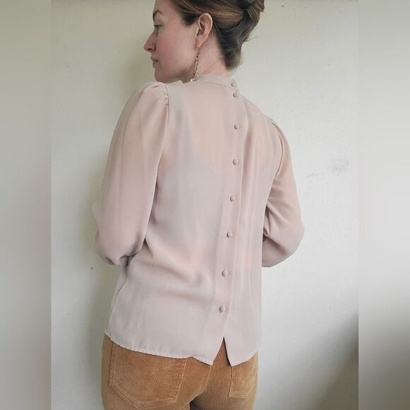 The Francesca Sheer Layered Vintage Blouse S - Picture 5 of 12